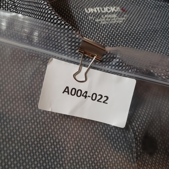 🚫SOLD🚫UNTUCKit Damaschino Diamond Birdseye Long Sleeve Polo Shirt Mens Size - Picture 13 of 13